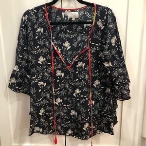 Jade by Johnny Was 100% Silk Floral Top